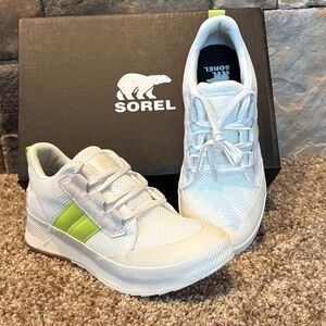 Sorel White and Green Women's Sneakers
